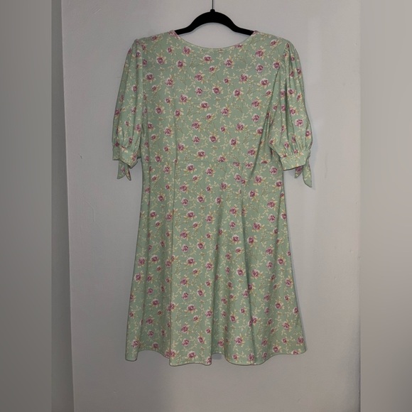 As U Wish Mint Floral Mini Dress - Picture 4 of 4